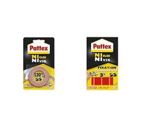 Pattex Ni Clou Ni Vis Double Face, Ruban adhésif double face ultra résistant, 19 mm x 1,5 m & Ni Clou Ni Vis Pastilles Fixation Permanente, Pastilles double faces ultra fortes, 10 pastilles