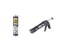 Pattex Ni Clou Ni Vis | Fix Crystal (cartouche de 290 g) - Colle de fixation extra forte & wolfcraft 4351000 - Pistolet à Cartouche MG 100 - Cartouches de 310 ML - Pression max. 130 kg