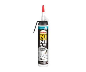 Pattex Ni Clou Ni Vis Fix Crystal, colle de fixation de haute qualité, mastic transparent multi-supports, colle forte multi-usages, aérosol de 210 g