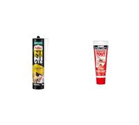 Pattex Ni Clou Ni Vis Fix Idéal Bois (cartouche de 380 g) - Colle de fixation à main & Sader Rebouche Tout - Enduit de Rebouchage Intérieur Prêt à l’Emploi - Tous Supports - Rebouchage et Égalisation