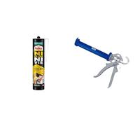 Pattex Ni Clou Ni Vis Fix Idéal Bois (cartouche de 380 g) - Colle de fixation à maintien immédiat & Alyco 198805 Pistolet renforcé de 225 mm pour tubes de silicone et mastic