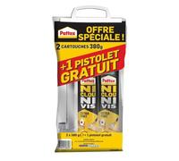 Colle fixation ni clou ni vis - avec pistolet - 310 mL - Lot de 2