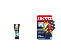 Pattex Ni Clou Ni Vis Fix Multi Matériaux Intérieur & Extérieur, colle de fixation & Loctite Super Glue-3 Power Gel Mini Dose, colle forte enrichie en caoutchouc, mini-dose de colle gel
