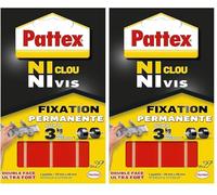 Pattex Ni Clou Ni Vis Pastilles Fixation Permanente, Pastilles double faces ultra fortes pour intérieur & extérieur, pastilles autocollantes ultra résistantes, 10 pastilles (Lot de 2)