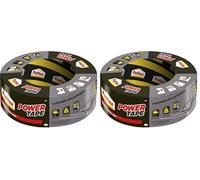 Pattex Power Tape, Ruban adhésif extra fort pour charges lourdes, Bande adhésive toilée tous supports, Rouleau adhésif étanche de 48 mm x 30 m, gris (Lot de 2)