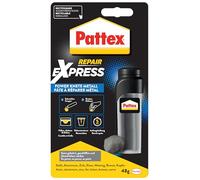 Pattex Powerknete Repair Express Metall, 48 g de pâte à modeler couleur métal pour coller & réparer, colle époxy pour de nombreux matériaux, pâte à modeler pouvant être peinte