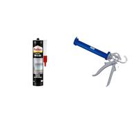 Pattex PVC & ALU, mastic colle pour fixations sur PVC & Aluminium, collage haute performance & Alyco 198805 Pistolet renforcé de 225 mm pour tubes de silicone et mastic