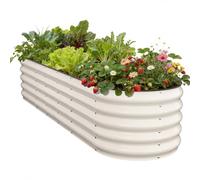 Pattiumo Jardinière surélevée ovale Blanc nacré 8 x 2 x 1,5 cm