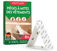PATTLER Anti Mites Textiles avec Phéromones - 8 Pièces. Protection Anti Mites Vetements pour Armoire Vetement et Penderie, Pièges Adhésifs pour la Détection et Le Contrôle des Mites Textiles.
