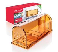PATTLER® Piège à Souris Vivante Extra Grand - Cage de Capture sans Tuer pour Souris, Rats et Rongeurs - Nasse Réutilisable avec Trous d'Aération - Intérieur & Extérieur - X1 Orange