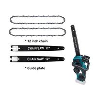 Patuopro Ensemble de chaînes de tronçonneuse et de guide-chaîne de 12 pouces 1/4 LP 62 maillons de transmission, Pièces de rechange d'origine pour outils de tronçonneuse 1PC Set