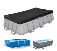 PATWING Bâche de Piscine Rectangulaire 420D 305x205x30cm pour 300x200cm | Noir, résistante aux UV œillets noirs, résistante aux déchirures, été/hiver, compatible INTEX & BESTWAY