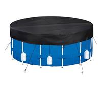 PATWING Bâche de Piscine Ronde Ø 462 Für Ø410-457cm Piscine, UV-Resistente Bâche für INTEX & BESTWAY Piscine, Bache Piscine avec Haubans et Piquets de Sol