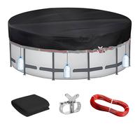 PATWING Bâche de Piscine Ronde Ø 564 Für Ø500-549cm Piscine, UV-Resistente Bâche für INTEX & BESTWAY Piscine, Tendeur de Câble Métallique avec Câble en Acier pour Bâche Solaire
