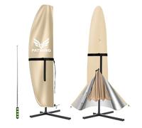 PATWING Housse Parasol Deporte 600D Oxford Imperméable，Beige：190x30x81/46cm | Avec Tige De Support, Résistante Aux Intempéries, Anti-Poussière, Coupe-Vent, Pour Parasols Déportés Extérieurs