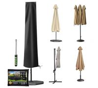 PATWING Housse Parasol Deporte 600D Oxford Imperméable，Noir：196x30x50cm | Avec Tige De Support, Résistante Aux Intempéries, Anti-Poussière, Coupe-Vent, Pour Parasols Déportés Extérieurs