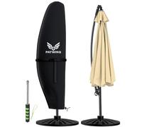 PATWING Housse Parasol Deporte 600D Oxford Imperméable，Noir： 280x30x81/46cm | Avec Tige De Support, Résistante Aux Intempéries, Anti-Poussière, Coupe-Vent, Pour Parasols Déportés Extérieurs