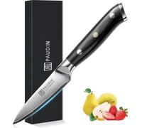 PAUDIN Couteau damassé 9 cm - Couteau à légumes et à fruits VG10 Couteau de cuisine professionnel manche G10