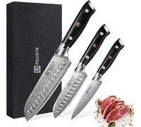 PAUDIN couteau damassé set 3 pièces Santoku couteau de cuisine VG10 noyau
