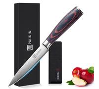 PAUDIN Couteau de Chef Professionnel, Couteau de Cuisine Universel 24 cm Acier Inoxydable Manche Bois, Ustensiles Cuisine pour Couper Emincer Viande Pain Fruit Légume - Marron