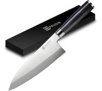 PAUDIN M2 Véritable Couteau Deba 20 cm – Couteau de Cuisine Japonais Classique – Aiguisage Unilatéral – Idéal pour les Découpes Lourdes en Cuisine