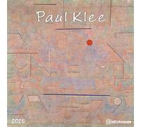Paul Klee Calendrier 2025 brochure 30 x 30 cm Calendrier mural avec photos de Paul Klee, phases de lune, beaucoup d'espace pour les notes et les jours fériés internationaux