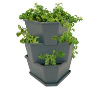 PAUL POTATO Kit de démarrage pour tour à pommes de terre, anthracite (3 étages) | Tours à pommes de terre de Gusta Garden