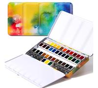 Paul Rubens 36 Ensemble de peinture aquarelle de classe professionnelle avec palette et boîte métallique portable pour artistes, étudiants, enfants - Dessin, illustration