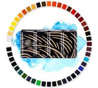 Paul Rubens Lot de 48 aquarelles Couleurs vives Haute transparence Excellente résistance à la lumière Kit d'aquarelle de voyage professionnel pour artistes