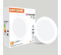 paul russells Lot de 1 plafonnier à DEL, 20 W, pour salle de bain, cuisine, 2 150 lumens, lumière du jour lumineuse 6 500 K, découpe Ø 170 à 180 mm, spots ronds non dimmables