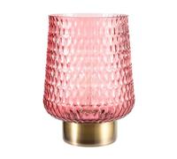 Pauleen 48134 Rose Glamour Lampe de table portable en verre Fonction minuterie Batterie 6H Lampe en verre sans câble Rose/métal