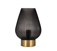 Pauleen Crystal Gloom Lampe À Poser En Verre gris fumée, laiton