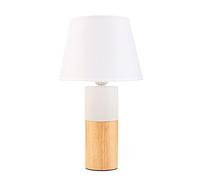 Pauleen 48204 Lampe à poser Woody Elegance 20 watts max. bois, blanc, bois, tissu E27