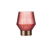 Pauleen 48243 Classy Glamour Lampe de table mobile en verre Fonction minuterie Batterie 6H Lampe en verre sans câble Rose/Laiton, Corail, Brossé