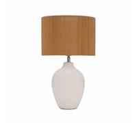 Pauleen Lampe À Pos Timber Glow Max20w E27 Bambou/Céramique Beige/Blanc 230v