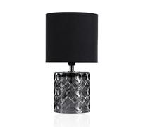 Pauleen Lampe À Poser Crystal Glow Max20w E14 Tissu/Verre Noir/Gris 230v