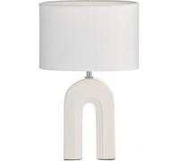 Pauleen Lampe à poser Glow of Purity E14 max. 20W Tissu beige/Céramique Blanc