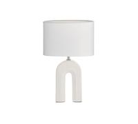 Pauleen Lampe à poser Glow of Purity E14 max. 20W Tissu beige/Céramique Blanc