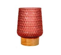 Pauleen Lampe À Poser Rose Glamour E27 30lm 2700k Pile Min Verre/Bois Rose