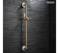 PaulGurkes Barre de douche rétro en céramique dorée PVD