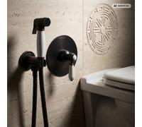 PaulGurkes Bidet encastré Nostalgie Noir WC-Douche