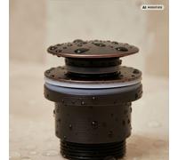 PaulGurkes Bonde de lavabo sans trop-plein, fermeture manuelle, style rétro noir