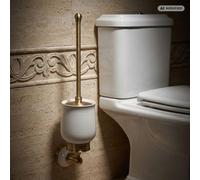PaulGurkes Brosse WC rétro en bronze avec insert en céramique blanche