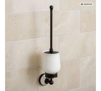 PaulGurkes Brosse WC rétro noire avec insert en céramique blanche