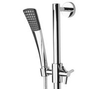 PaulGurkes Ensemble de douche avec robinet croisé, barre de douche, douchette, flexible, montage en saillie