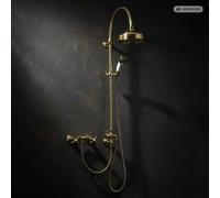 PaulGurkes Ensemble de Douche Doré Système de Douche Plafonnier Nostalgie Rétro