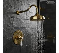 PaulGurkes Ensemble de Douche Encastré Or Douche Pluie Nostalgie Luxe
