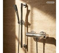 PaulGurkes Robinet de douche mural avec barre de douche
