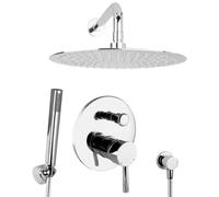 PaulGurkes Système de douche 30 cm Ensemble de douche pluie encastré Douche ronde
