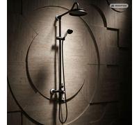 PaulGurkes Système de Douche Nostalgie Noir avec Douche Plafonnier